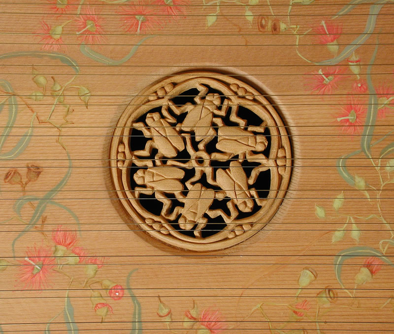 Harpsichord: Paintings and Carved Rose by  Susan D White