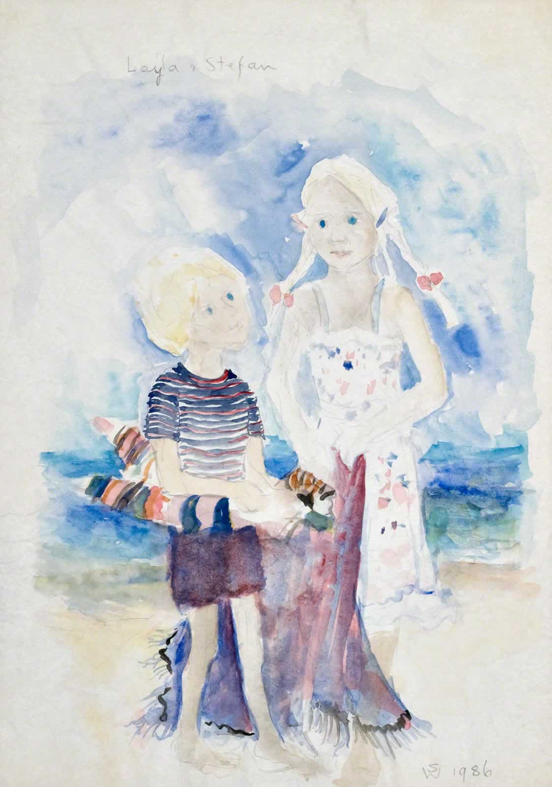 Leyla and Stefan at the Beach by Susan Dorothea White