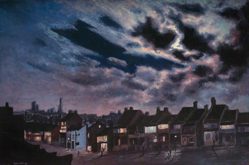 Paddington Street by Night / Moonlight by Susan Dorothea White
