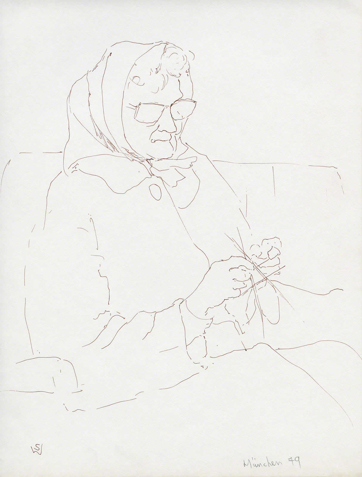 Woman Knitting by Susan Dorothea White