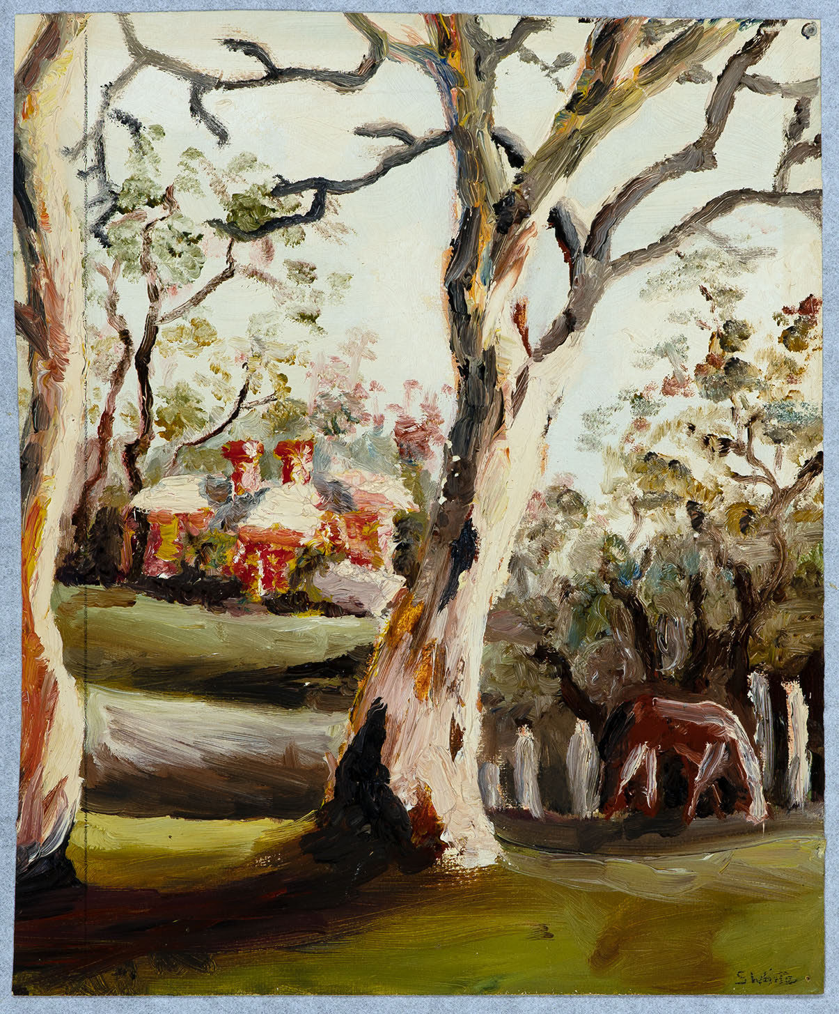 View of the Simpson's from Ivymeade: Gum and Horse by  Susan D White